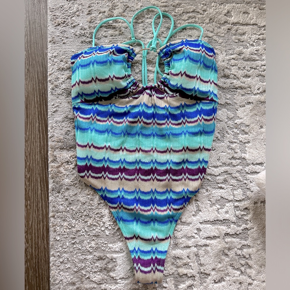 River Island chevron one piece swim